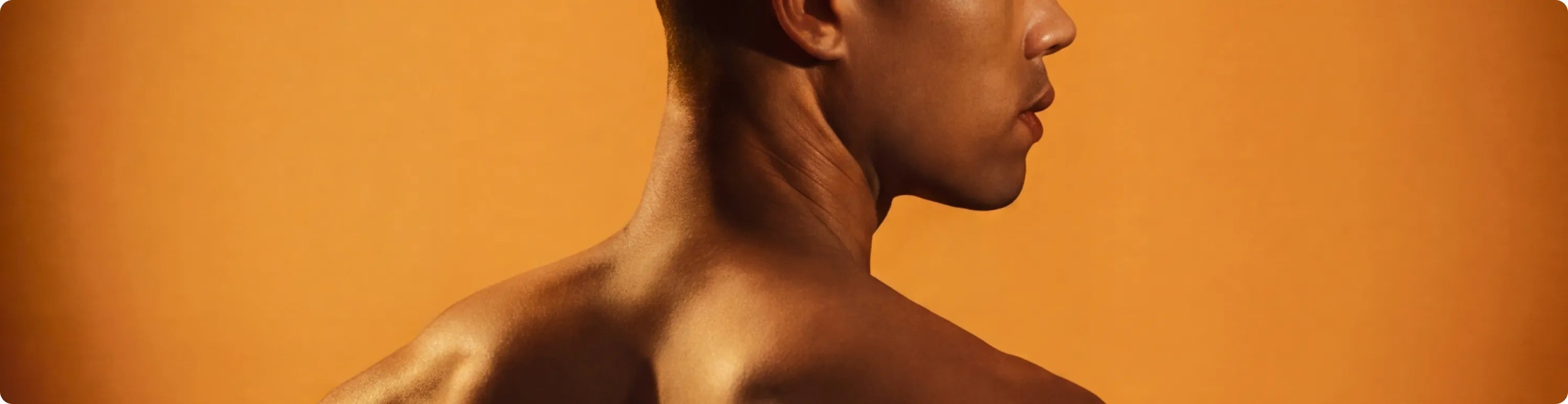 Portrait in warm orange light